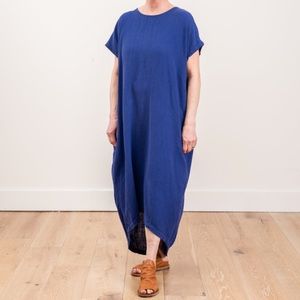 Black Crane Dresses - Black Crane Pleated Cocoon Dress in Royal Black Crane Dresses - Black Crane Pleated Cocoon Dress in Royal
